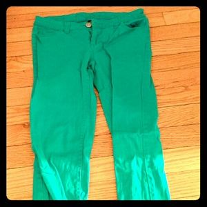 Turquoise skinny jeans